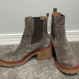 Sofft Gray Suede Ankle Boots